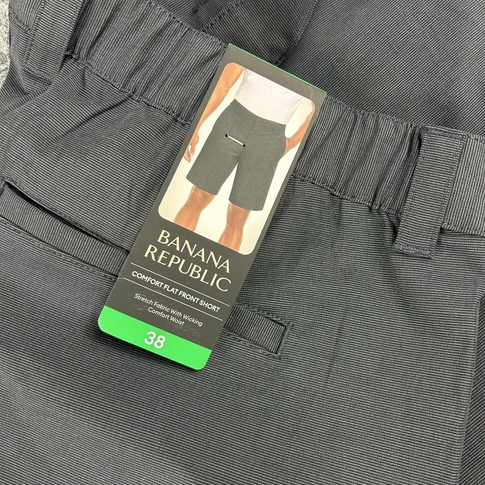 Banana Republic Shorts Mens‎ 38 Gray Comfort Flat Front Stretch Wicking Casual